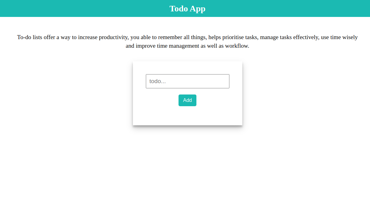 Preview of Todo app